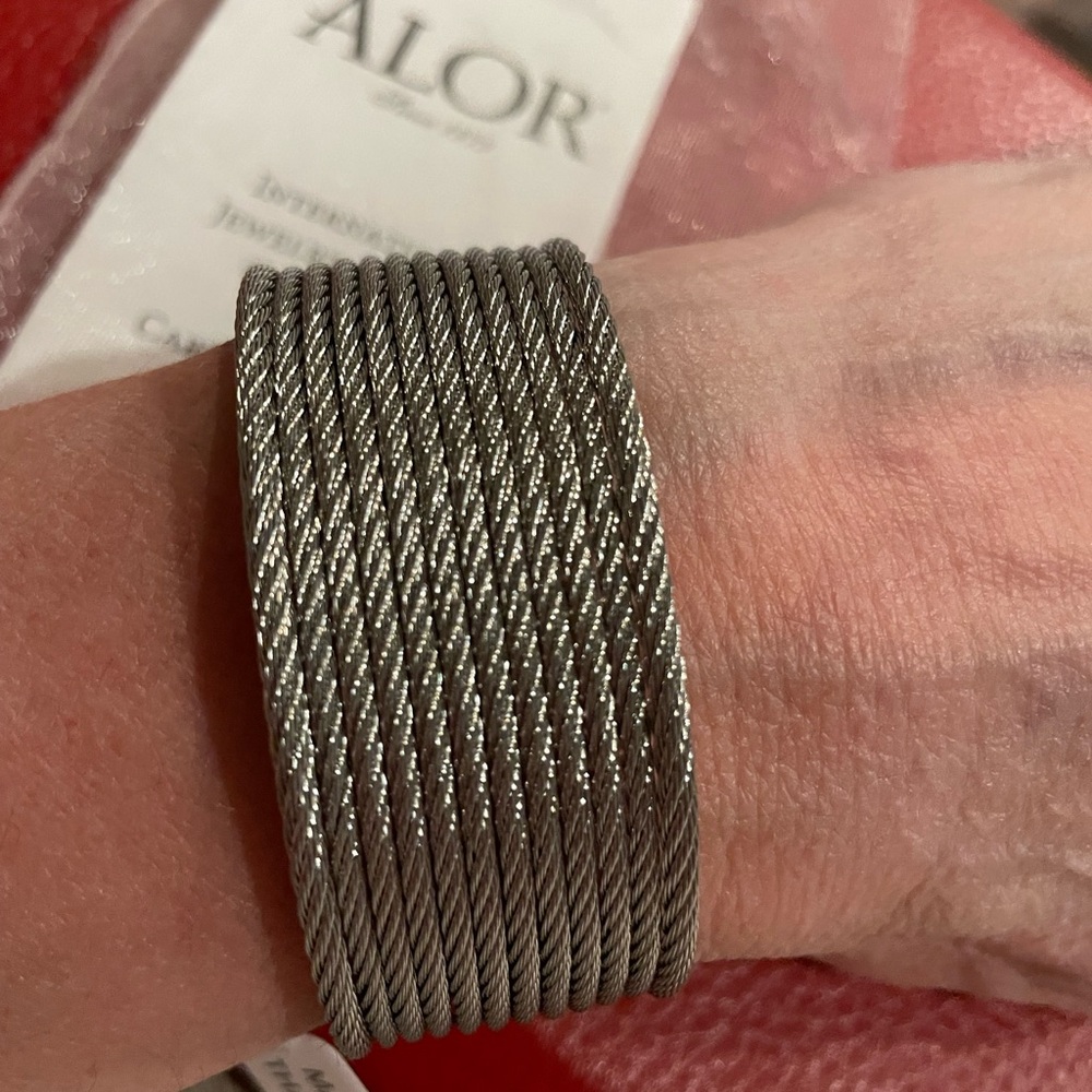 Brand New With Tags ALOR Silver 12 Row Coil Cuff